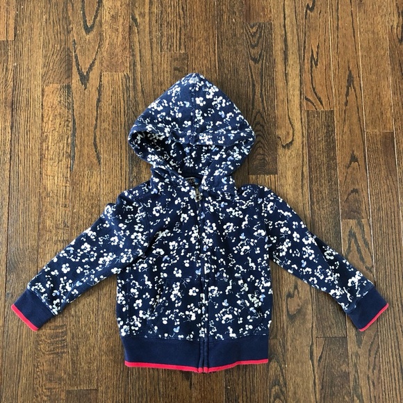 Polo Ralph Lauren Girls 4/4T Navy Blue Floral Print Terry Zip-Up Hoodie - Picture 2 of 8